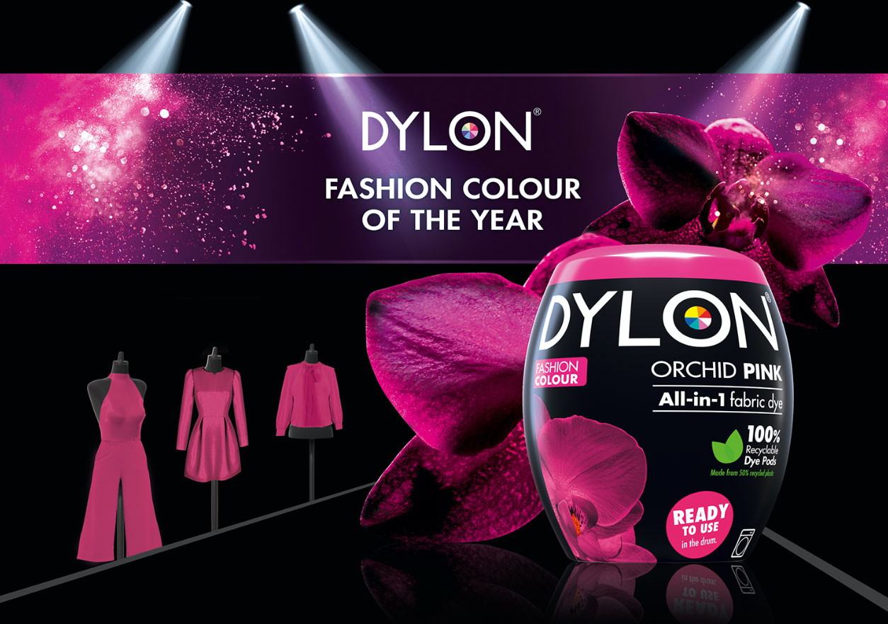 Dylon Fabric Dye Pods (machine use), Orchid Pink
